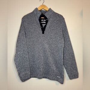 Swannies Golf Pullover Snap‎ Neck Fleece Sweater Men's Large Gray